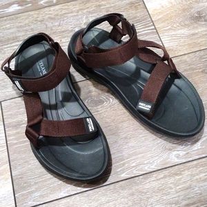 Portland Boot Company brown nylon Teva like sandals. Size 8